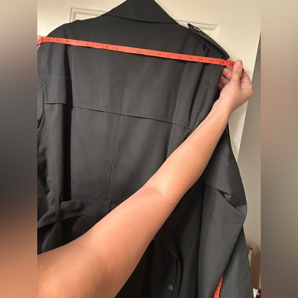 MISTY HARBOR VINTAGE BLACK MID LENGTH TRENCH COAT COLD WEATHER ZIP LINING - Picture 8 of 10